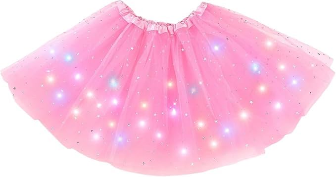 Girl Tutu Skirts, 2-8 Years Baby Girls Light Up LED Tutu Skirt Magic Light Princess LED Dancing Skirt Tulle Ballet