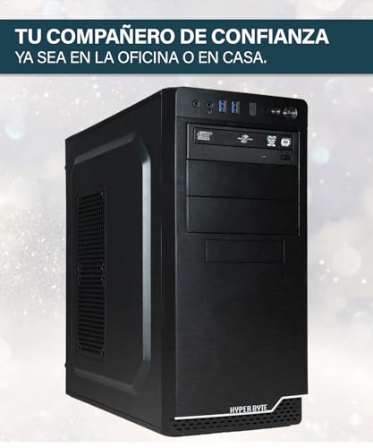 HYPER BYTE® Office Pc - Ordenador con Intel Quad Core i7 a 3,9 GHz | 32 GB RAM | Disco Duro SSD de 1 TB | Win 11 Pro | WiFi | Rapido Torre Pc