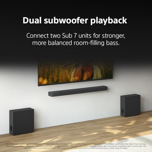 Image of Sony BRAVIA Theater Sub 7 Slim Wireless Subwoofer for Soundbar SA-SW7 | Compatible with BRAVIA Theater (Trio, Quad, Bar 9 /8 /7), HT-A7000 /A5000 /A3000, Direct Connection to Compatible BRAVIA TV