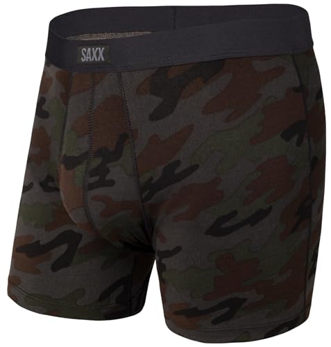 SAXX Underwear Co. Men's Daytripper Relaxed Fit Boxer Brief, Black Ops Camo, Large