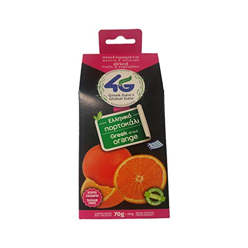4G – Orange Séchée Grecque, 100 % Naturelle et Sans Additifs, Séchée au Soleil – Pack de 2×70 g (Total : 140 g)