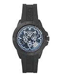 Plein Sport Touchdown Collection Luxury Mens Watch Timepieces with a Black Strap and Case Featuring a Camo Dial