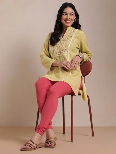 Image of TWIN BIRDS Tailored Cut and Classic Fit Super Stretchable Elastane Fabric Churidar Leggings for Women
