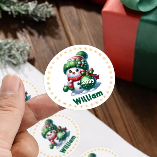 Image of Personalized Cute Christmas Snowman Stickers