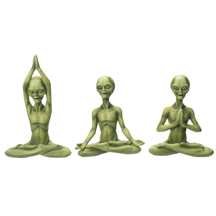Figurines de yoga diable en résine verte : le cadeau insolite pour passionnés de déco