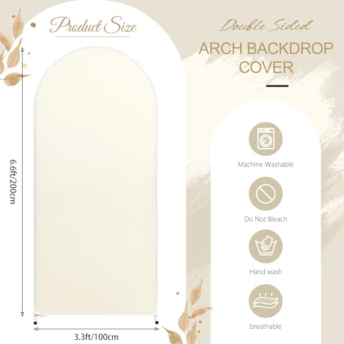 Cobertura beige de spandex para arco de boda 6.6FT miniatura 5