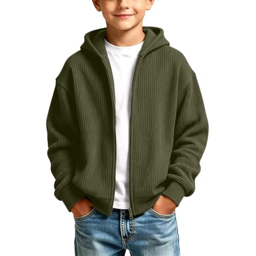 Boys Zip Up Hoodie Corduroy Knit Sweatshirts Long Sleeve jacket 3-14 Years - image 2