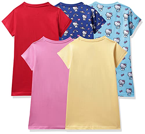 Image of Joshua Tree Girl's Cotton Knee-Long Dress (HK011 Pink Light Yellow Red Navy Blue AOP 3-4 Yrs)