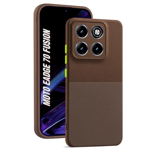 Image of AIBEX Premium Back Cover Case Compatible for Motorola Edge 70 Fusion 5G | Scratch & Drop Tested Shockproof Matte Texture Case with Soft Microfibre Lining | Slim Fit Cover with Anti-Scratch - Brown