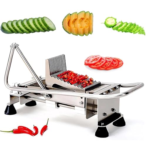 Cortador de verduras - Cortador de alimentos de acero inoxidable para cortar frutas y verduras de manera eficiente para uso doméstico y comercial