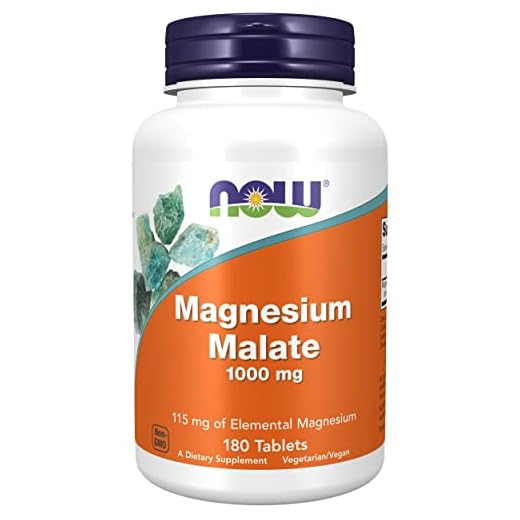 Now Foods, Magnesium Malate, 1.000mg, 180 vegane Tabletten, Laborgeprüft, Glutenfrei, Sojafrei, Vegetarisch