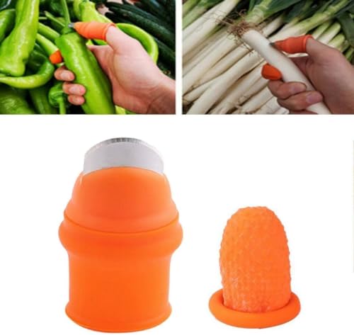 Cuchillo de pulgar de silicona naranja para jardinería miniatura 2