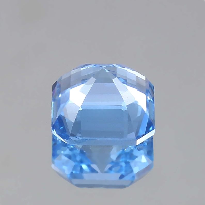 Spinelle naturelle bleu de Ceylan Asscher de 8,6 mm pour la création de bagues et bijoux - 6