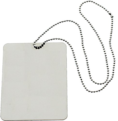 Army Universe Camping Mirror Stainless Steel 3"X4" - Portable Handheld Compact, Includes 24" Hang Chain Ballchain - Great For Shaving Shower Travel Emergency Cars Makeup Signal #TOP29