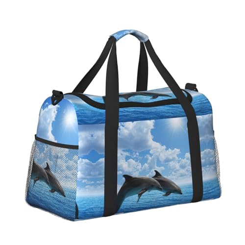 Sac de nuit dauphins noir taille unique pour weekend et sport