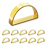 BEHOK 10 Pack Semicircle Modernist Metal Napkin Rings Stainless Steel Bright Gold for Table Settings