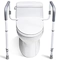 WeHwupe Toilet Safety Rails for Elderly Adults - Adjustable Bathroom Toilet Safety Frame with Handles - Stand Alone Toilet Grab Bar for Senior, Handicap & Disabled,Fits Most Toilets