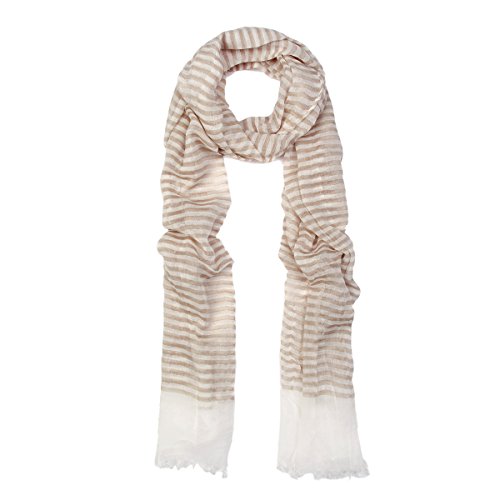 TrendsBlue Pure Cotton Lightweight Narrow Striped Fashion Scarf