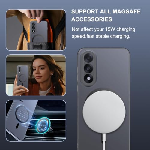 Image of DIZORO Matte Case for Oneplus Nord 5 Compatible with MagSafe, Camera Lens Full Protection, Shockproof Translucent Frosted TPU Soft Phone Cover, Anti-Fingerprint (Black)