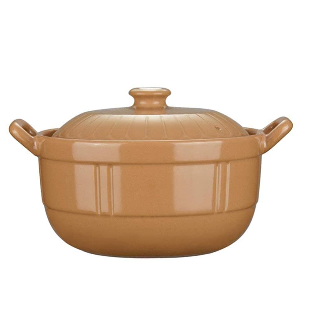 Casseruola in Argilla Pentola in Terracotta Casseruola in Ceramica Casseruola in Ceramica - Rilascio di minerali in Traccia, buona conservazione della Temperatura, capacità Facile