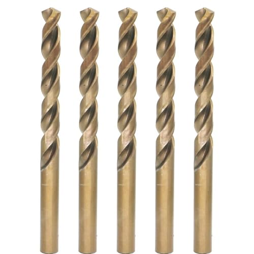 Metric Cobalt Drill Bits 10.5mm 5PCS, M35 high Speed Steel, high Hardness Straight Shank Drill, Mechanical or Hand Drill for Drilling, Suitable for Stainless Steel, Iron, Copper and Aluminum.