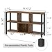 FOLUBAN Industrial Horizontal Bookshelf, 6 Cube Storage Organizer with Shelf, Wood and Metal Cubby Bookcase for Living Room Bedroom, Rustic Brown, 47 Inch