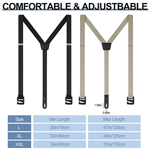Eurzom 2 Pcs Hidden Suspenders For Men Under The Shirt Suspenders Men Side Clip Suspenders Utility Suspender For Untucked Men (Black, Beige, X-Large) #TOP5