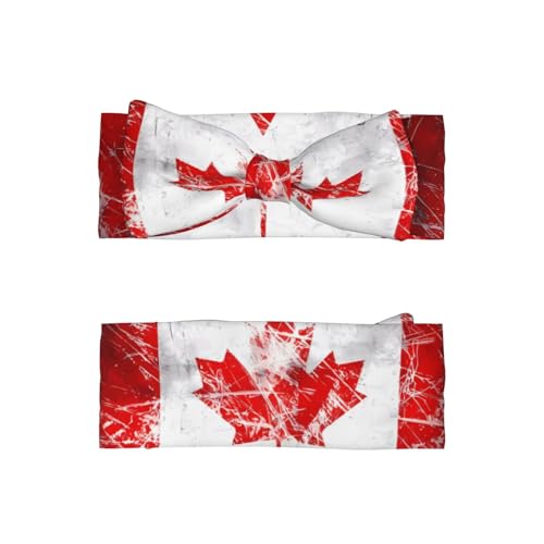 Retro Canada Flag Baby Bow Headband. Comfortable baby headband, suitable for daily wear and photo props.2