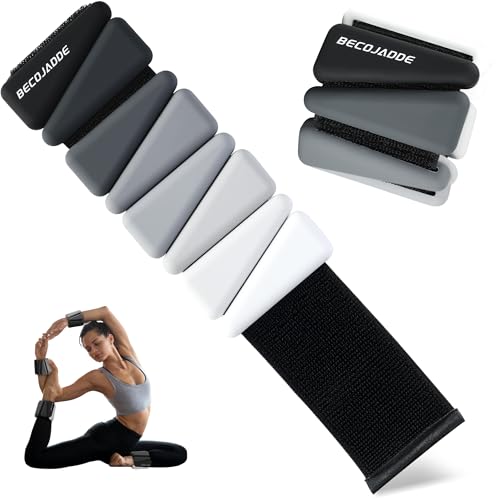 Image of BECOJADDE Ankle Weights for Women Wrist Weights Set of 2 (1 lb /2 lb Each) Adjustable Arm Leg Weight for Womens Men Suitable for Walking Swimming Running Pilates Yoga Gym