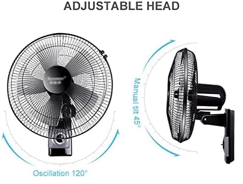 Oscillating Wall Mount Fan 3 Speeds Adjustable Tilt 16 Inches for Bedroom Home Kitchen Garage Remote Control