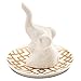 Norte Elephant Ring Holder Ring Dish, Ring Holder for Jewelry, Mother’s Day, Jewelry Holder, Trinket Tray/Dish, White & Decorative Gold, Wedding Ring & Engagement Ring Holder, Wedding Gift