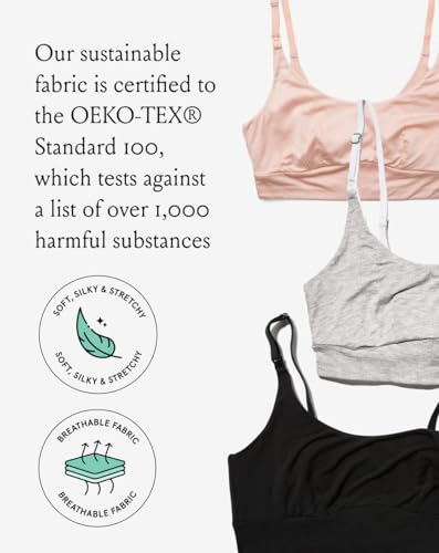 Image of Bodily Everything Bra - Wireless Nursing Bras for Breastfeeding, Soft Stretchy Maternity Sleep Bra with Clip Down Access