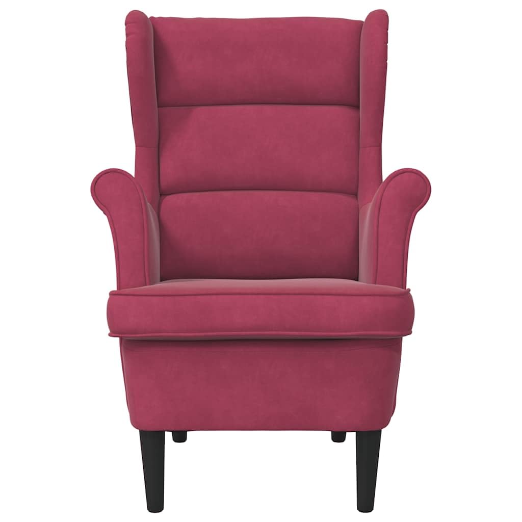 vidaXL Sessel, Relaxsessel mit gepolstertem Sitz Armlehnen, Fernsehsessel Loungesessel für Wohnzimmer, Polstersessel Ruhesessel, Weinrot Samt