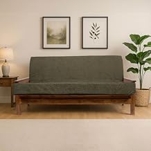 Memory Foam Futon Mattress, 6-Inch Thick Foldable Sofa Bed Cushion with Washable Removable Cover, Firm Support Guest Bed for Apartment & Dorm, Green, Full