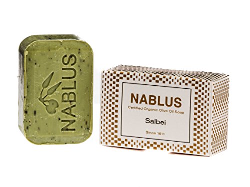 Nablus Soap natürliche Olivenölseife, Sorte: Salbei, handgemacht und palmölfrei, 100g Cover