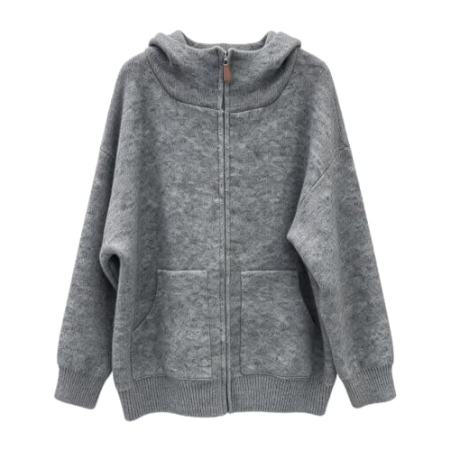 Zip Up Hooded Sweater Cardigan With Pockets Casual Knit Long Sleeve Hoodie - image 3