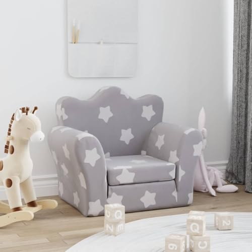 Xichuzi Sofá Cama de Felpa Suave Gris Claro con Estrellas, Sofas De Salon, Sofa Relax - 357052