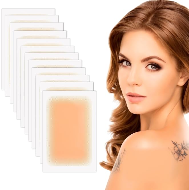 Película adesiva para cobertura de tatuagem Auspiceka, tom de pele escuro, 12 unidades