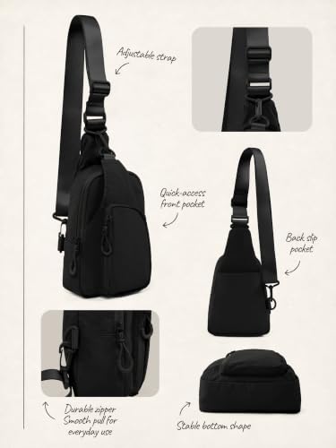 Image of ODODOS Sling Bag with Adjustable Straps Crossbody Chest Bag Lightweight Backpack for Casual Traveling Hiking