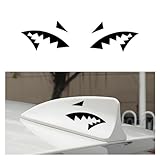 2PCS Personalized Car Stickers Decorate Car Shark Fin Antenna,Funny Car Stickers and Decals with Strong Adhesive,Universal Car Decorations for Car SUV Truck (Black)