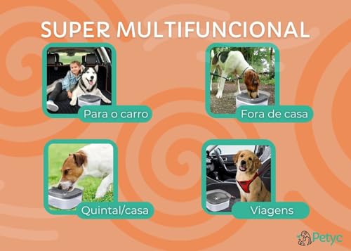 Bebedouro Automático Pelo Seco 2L PETYC Premium Design, 20x11 cm, Produto Petshop Raças de Pelo Long