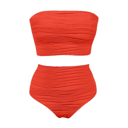 Ensemble tankini élégant rouge et imprimé de qualité supérieure