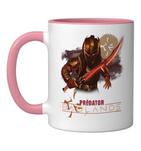Predator: Badlands Dek with Sword and Logo Official Movie Ceramic Mug, Pink/White, 11oz