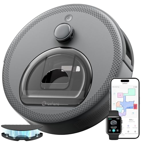 LEFANT M330 Robot Aspirapolvere Lavapavimenti con Mappatura, 5000Pa, Navigazione Laser dTOF, Evitamento Ostacoli PSD, 150min Autonomia, WiFi 2.4G/5G, Alexa, per Peli Animali e Pavimenti Misti, Grigio