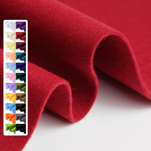 Image of Red Soft Felt Sheet, 36 inch x 36 inch, 1.6mm Thick Acrylic Felt Fabric | Premium Craft Felt for Sewing, DIY Projects, Decorations, Art, and School Projects