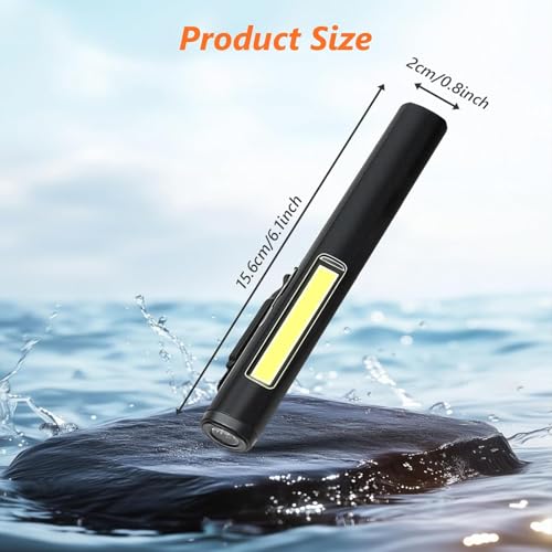 flintronic 2Pcs Taschenlampe, Mini LED Taschenlampe, Handheld Taschenlampe Klein, IPX4 Wasserdicht Stiftlampe, USB-aufladbare, Stift Lampe Perfekt für Inspektion, Arbeit, Reparatur, Notfälle