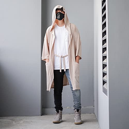 Image of Men's Long Noragi Hoodie Oversized Kimono Jacket One Size Cardigan Coat