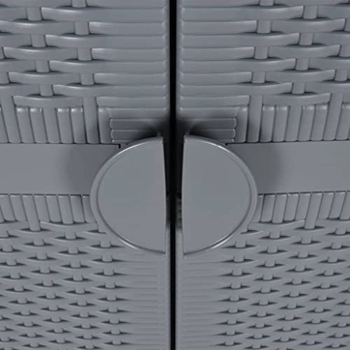 Armoire polyvalente en plastique avec 4 compartiments gris - 7