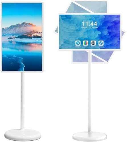 Portable Smart TV 21.5"/24"/27"/32" with Android 13, 4K Camera, Touchscreen Monitor, Voice Control, Rollable Design with Built-in Wheels, 10-Point Touch, 4G RAM, 64G Storage