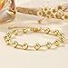 SHINUS BOHO Gold Plated Ball Beaded Adjustable Bracelet for Women,Handmade Dainty Bugle Beads Bracelet Statement Fashion Prom Jewelry Gift Friendship